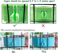 kathson Crate Dog Bowl, Removable Stainless Steel Hanging Pet Kennel Cage Bowl Food & Water Feeder Coop Cup for Puppy, Cat, Rabbit,Guinea Pigs 2pcs (Blue,Green)