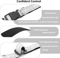 Reflective Dog Collar Padded with Soft Neoprene Breathable Quick Release Basic Dog Collars for Small Dogs Girl Boy Silver