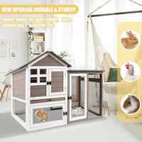 Rabbit Hutch Indoor Bunny Hutch Outdoor Wooden Rabbit Cages Indoor Rabbit Hutch with Pull Out Tray Large Rabbit Hutch Bunny Hutch Waterproof Asphalt Roof Guinea Pig Cages Pet House