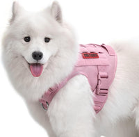 OneTigris Tactical Dog Harness No-Pull Service Vest for Medium Large - Medium / Pink