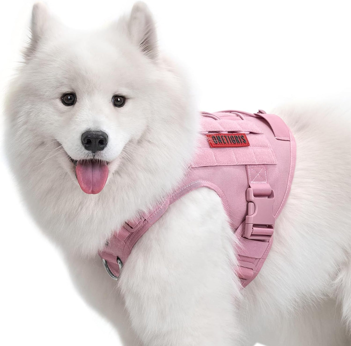 OneTigris Tactical Dog Harness No-Pull Service Vest for Medium Large - Medium / Pink