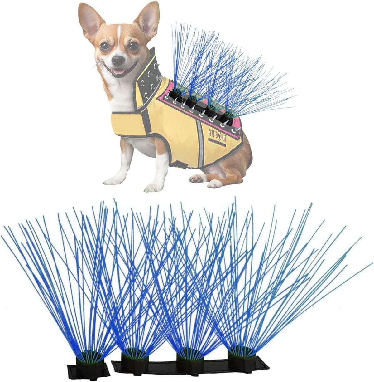 Coyotevest Coyotewhiskers Protective Nylon Dog Harness Bristles - Blue
