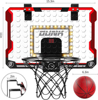 TEMI Indoor Basketball Hoop for Kids, Door Room Basketball Hoop - LED & Scoreboard & 4 Balls - image 2