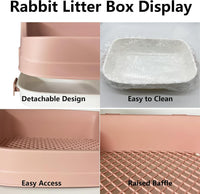 Rabbit Litter Box Bunny Corner Potty Training Litter Toilet Pet Pan – Daily Care for Small Pets - Pink - image 2