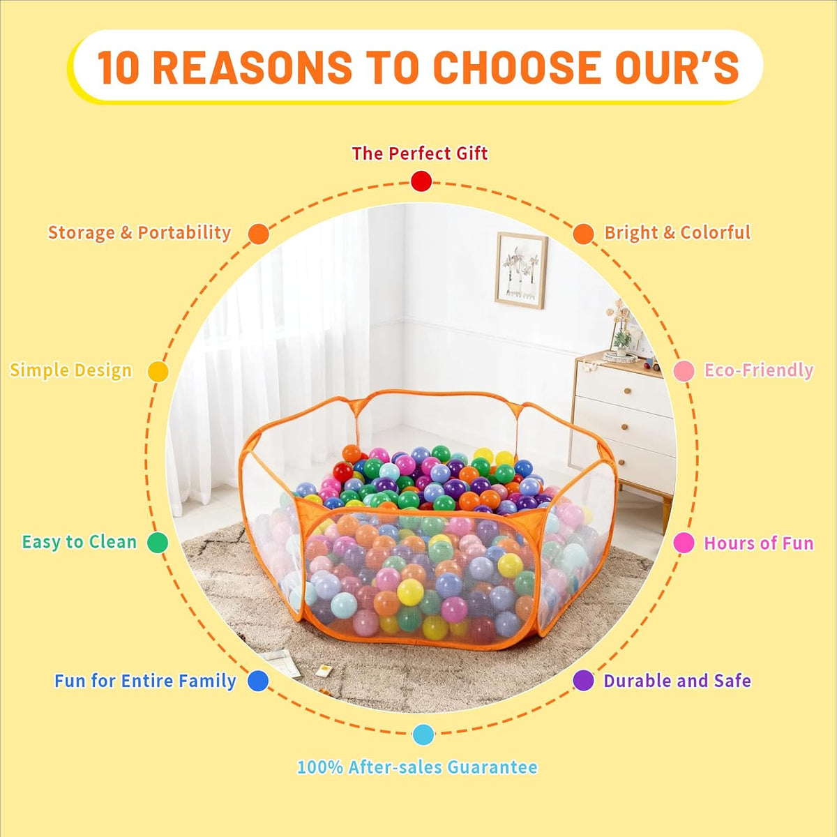 STARBOLO Gray Kids Ball Pit - Orange - image 2