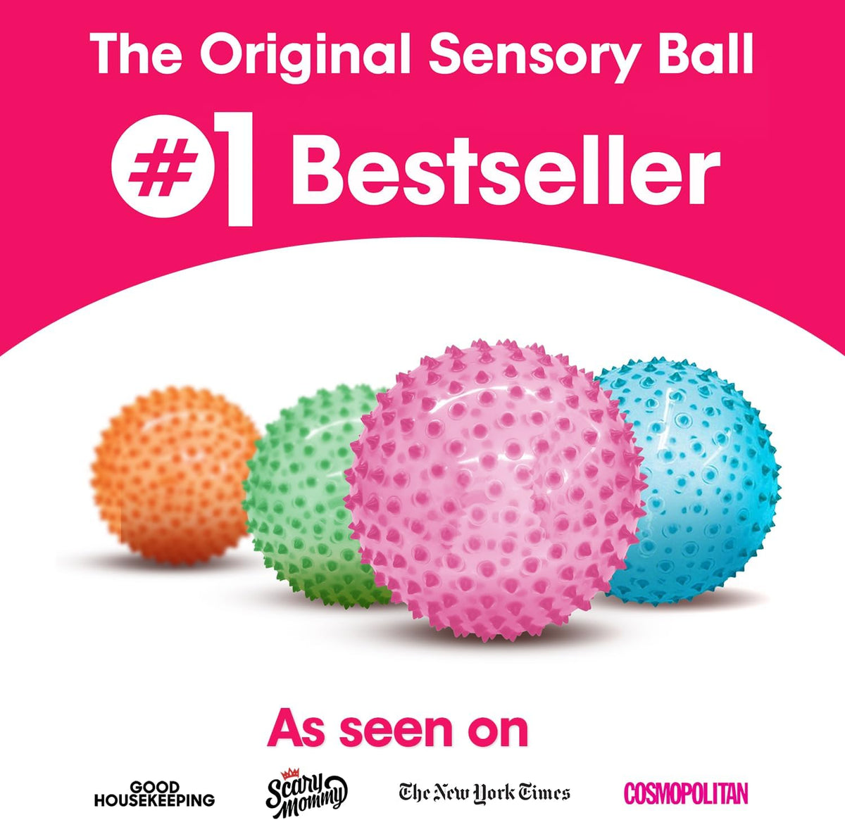 Edushape The Original Sensory Ball for Baby, Transparent Pink - Pink-Transparent - image 3