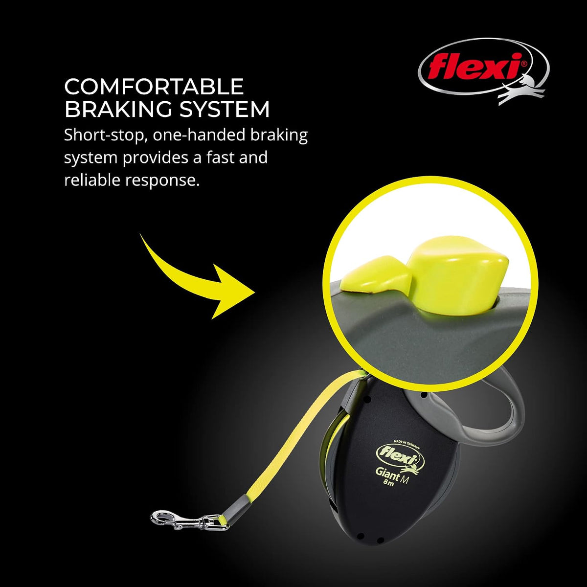 FLEXI Giant Tape Retractable Dog Leash - Black / 26 ft (Medium) - image 4