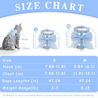 Tensho Pink Bow Cat Harness and Leash Set, Escape Proof - Blue Bow / S - image 4