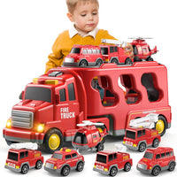 Fire Truck Toys for Kid 3-5 - Red / 7in1 - image 2