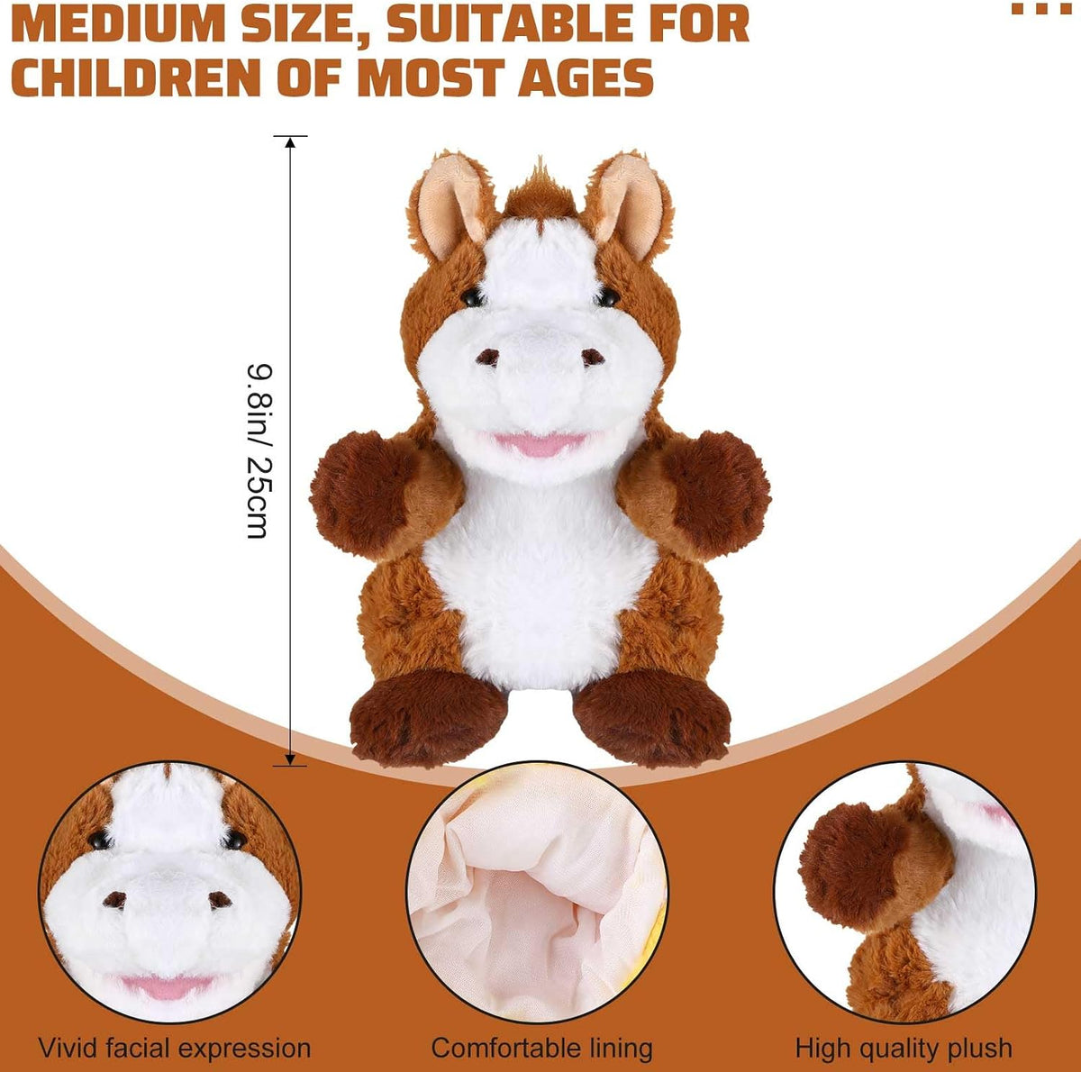 Liliful farm animal hand puppets with movable mouths: horse, sheep, dog, pig, cow and duck - view 7