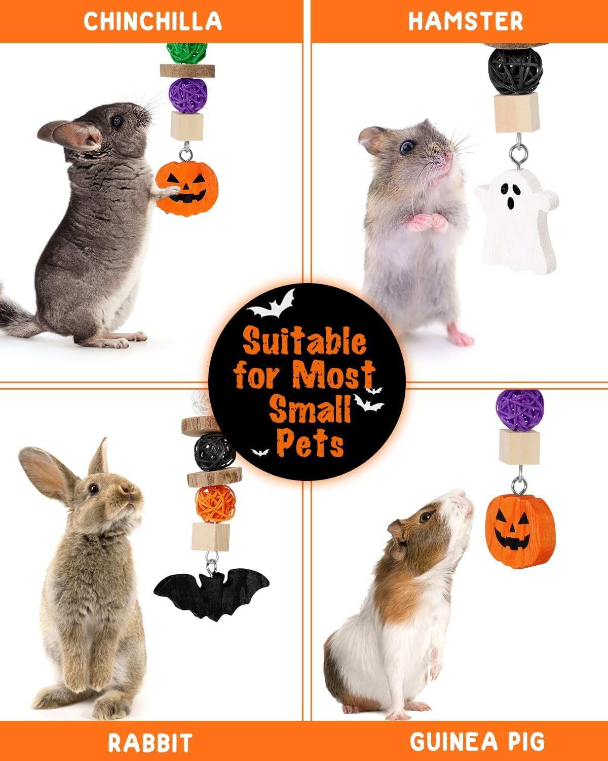 3PCS Chinchilla Toys Guinea Pig Bunny Rabbit Chew Toys Teeth Care - Halloween - image 3