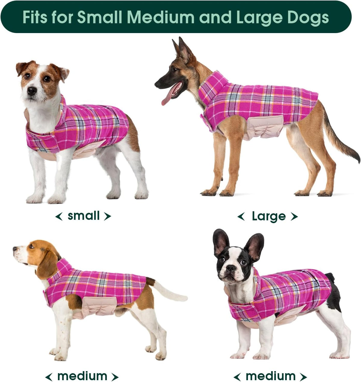 Kuoser Waterproof Dog Coat - Rose / 3X-Large (Pack of 1) - image 2