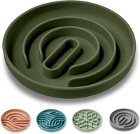 OHMO Slow Feeder Dog Bowl, 5.9" Lick Mat for Dogs, Tree of Life - Camo Green / Infinite-M(7.3“)
