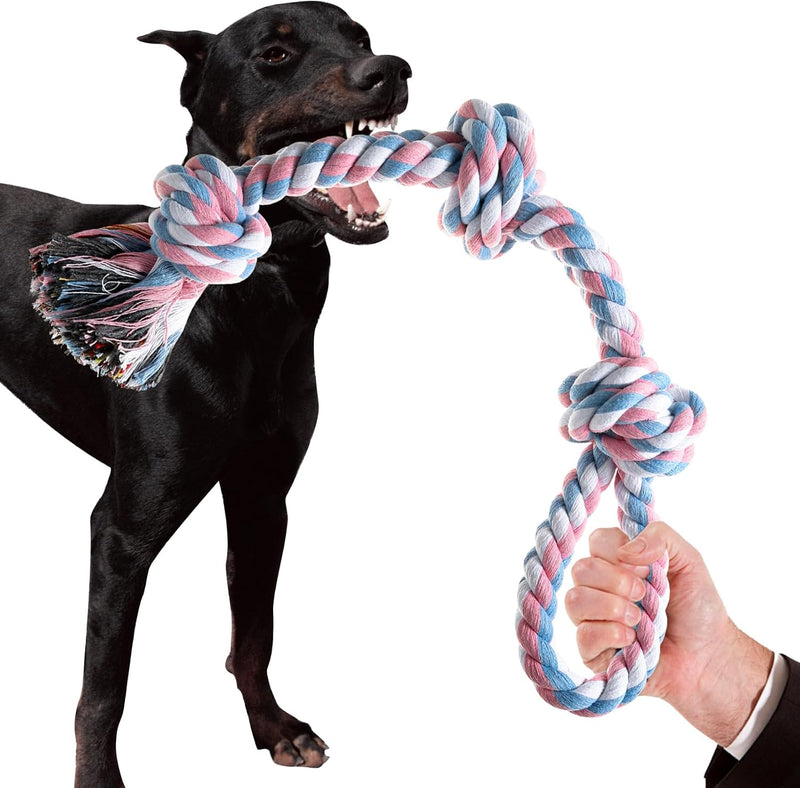 XIGOU Dog Rope Toys Indestructible Dog Toys - Pink