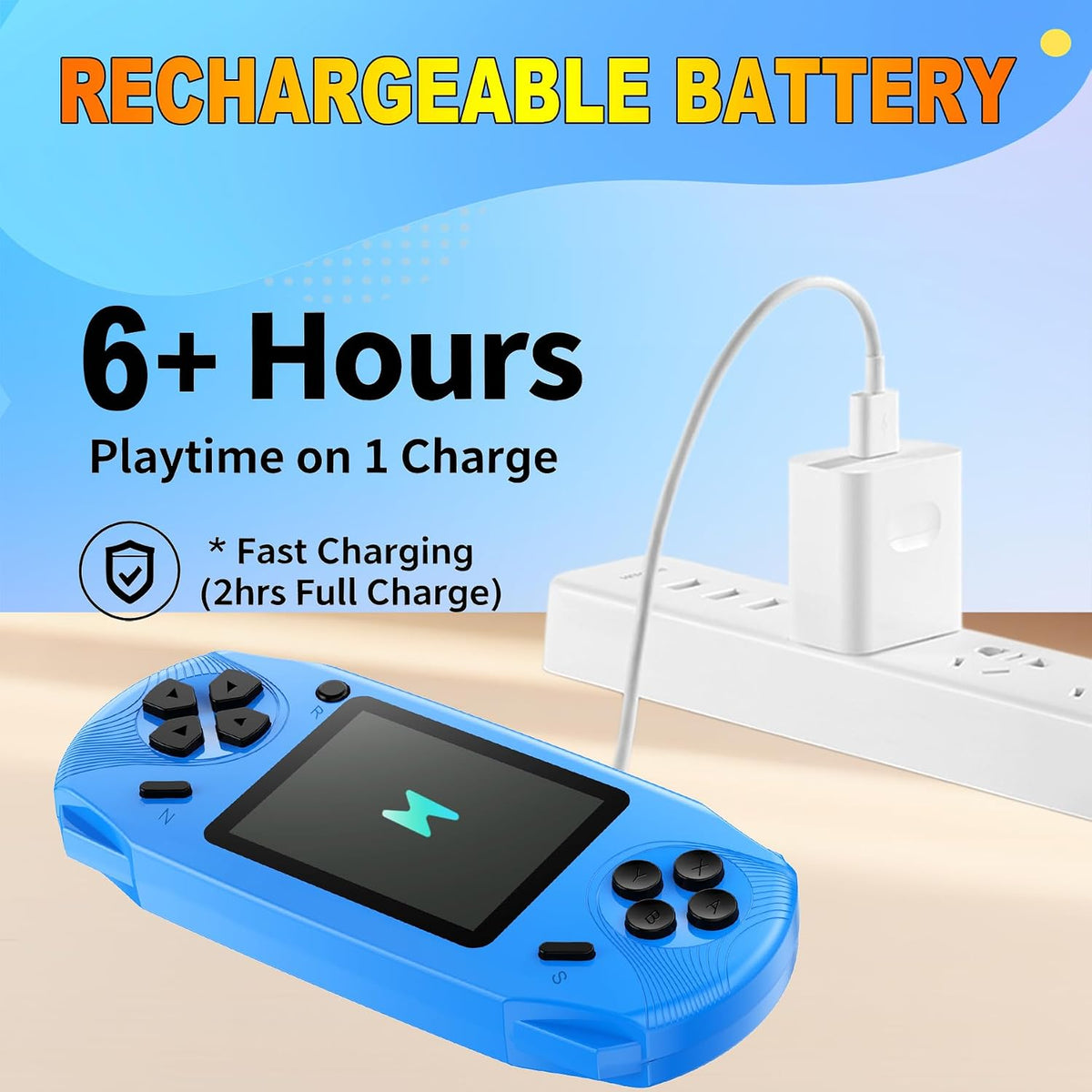 Beijue 16 Bit Handheld Games for Kids Preloaded 220 Retro Video Games - Blue - image 4