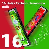 Wholelovein kids harmonicas, 20 colorful double row harmonicas with cartoon animal prints - view 5