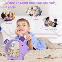 KMC wooden piggy bank for kids with clear acrylic front panel in pink - view 11