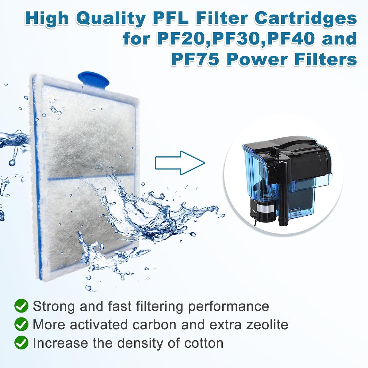 driamor 24 Pack PF-L Fish Tank Filter Cartridges Compatible with PF20 - 6 Pack - image 2