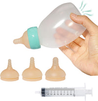 Puppy Angled Feeder Bottle, Silicone Feeding Nipple and Syringes – Essentials for Dogs - 300ml for Small/Medium Breed Puppy