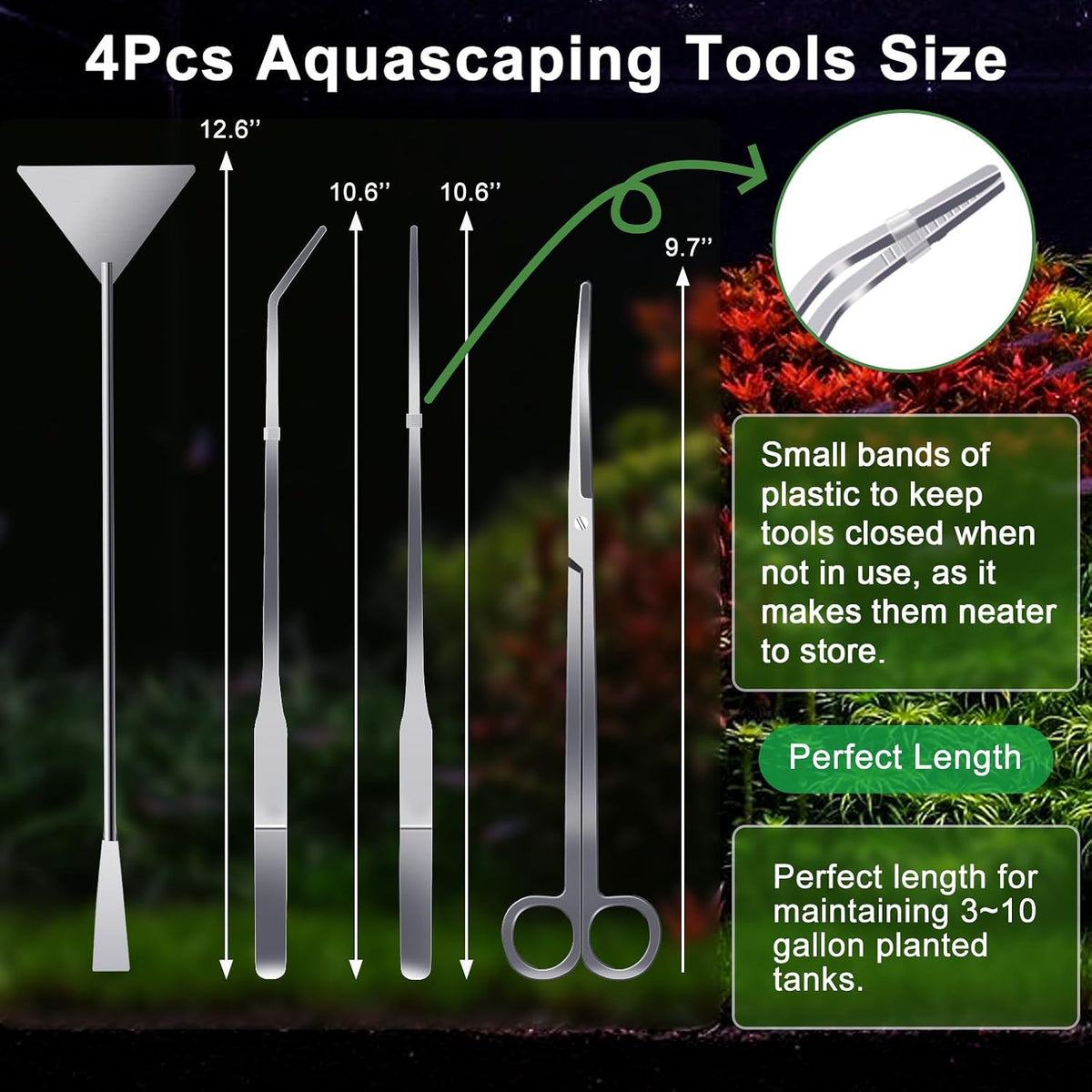 4Pcs Aquascaping Tools, Jeimier Aquascape Kit - image 2