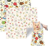 Cat Grooming Wrap, 2pcs [L] Cat Restraint Wrap for Nail Clipping, Ear Cleaning, and Teeth Brushing, Self-Adherent, Anti-Bite, Anti-Scratch, Anti Scratch, Pink+Yellow
