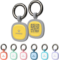 Pawaii Dog ID Tag, Silent Silicone QR Code Tag, Scan Alerts - Yellow