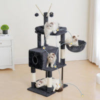 Heybly Cat Tree, 45.3" Cat Tower for Indoor Cats with Large Perch HCT202SG – Essentials for Cats - 45.3 inch / Smoky Gray - image 2