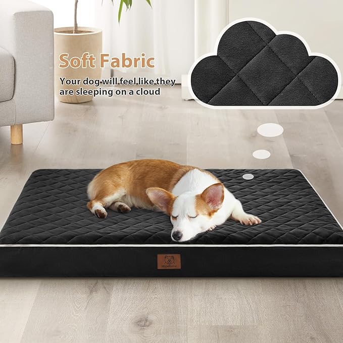 WNPETHOME Orthopedic Big Dog Beds Large Sized Dog, Waterproof Extra Large Dogs Bed with Removable Washable Cover, Multi-Needle Quilting Dogs Crate Bed