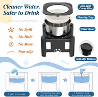 Lewondr Elevated Dog Water Bowl No Spill with 3 Heights Adjustable - Elevated Water Bowl - image 2