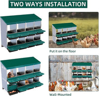 Chicken Nesting Box, 8 Hole 2 Layer Hen Nest Boxes, Nesting Boxes for Chickens, Roll Away Eggs Laying Boxes,Cleanable Pull Out Hen Roosting Boxes