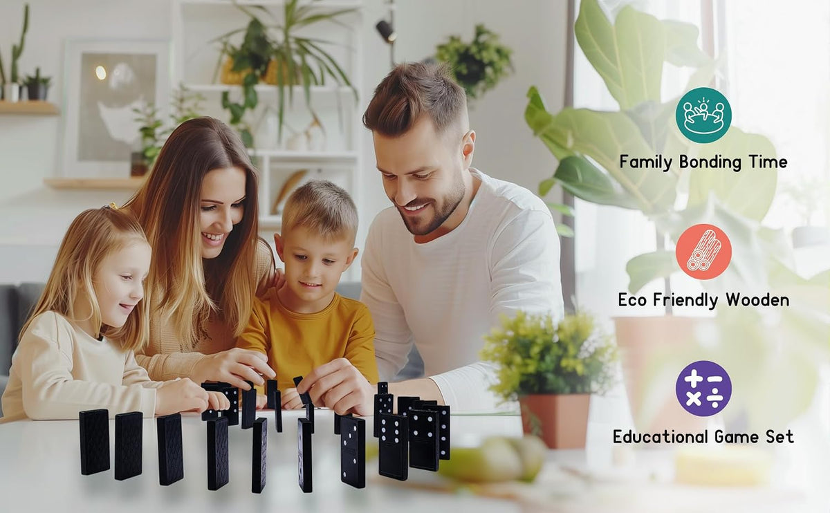 Offelec Double Six Dominoes Set - Double 6 Black Dominoes - image 3