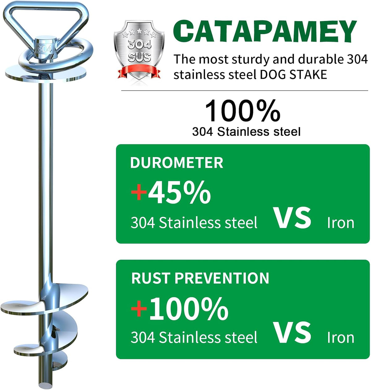 Dog Tie Out Cable and Stake, with 30FT Heavy Duty Cable - dog stake GT/30ft/200lbs - image 3