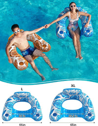 Jasonwell Inflatable Pool Float Chair - TropicalBlue+Gold / X-Large / 2 - image 4