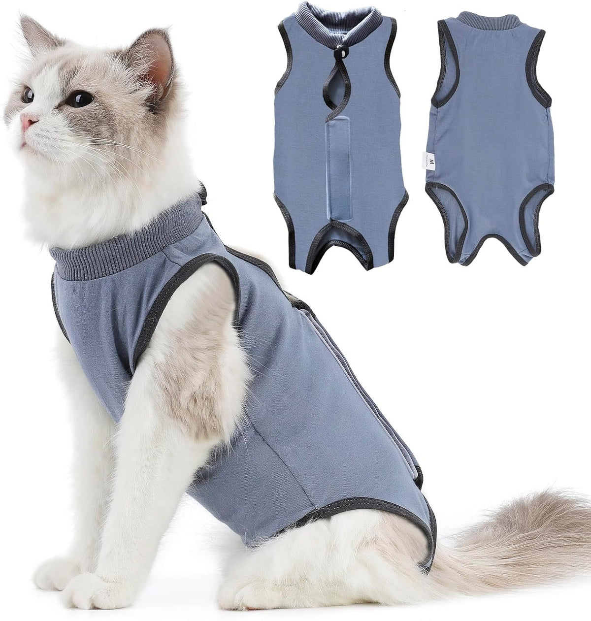 kzrfojy cat surgery recovery suit onesie with elastic neck and limb bands