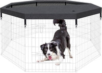 PEEKABOO Foldable Rustproof Dog Playpen with Door, 8 Panels 24"H – Essentials for Dogs - Only Octagonal Top Cover