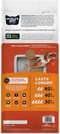 World's Best Cat Litter Low Tracking & Dust Control, Unscented - 32lb - image 3