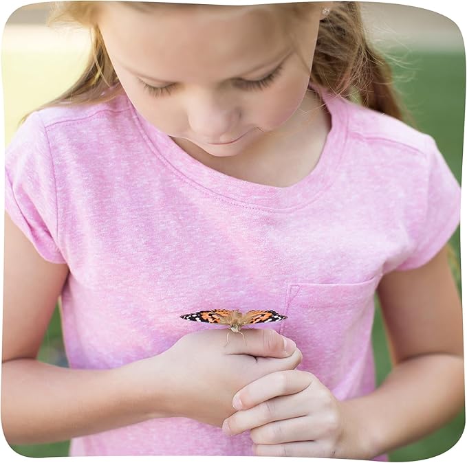 Insect Lore Butterfly Garden Kit – 10 Live Caterpillars, Habitat, STEM Journal, 2 Chrys-a-lid Holding Logs & Feeder – Grow & Release Painted Lady Butterflies – Educational Science Toy