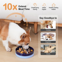 Sted Ceramic Slow Feeder Dog Bowls for Medium Large Breed – Essentials for Dogs - Medium-8 inches / Blue - image 3