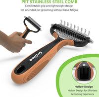 Deshedding Dog Brush for Shedding, Undercoat Rake for Dog&Cat – Essentials for Dogs - Orange - image 4
