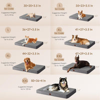 EHEYCIGA Orthopedic Dog Bed Large with Removable Washable Cover - 41*27*3.5 inches / Grey - image 3
