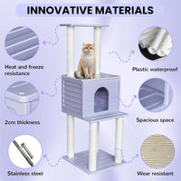 62"Tall Outdoor Cat Tree,Weatherproof Large Cat Condo with Scratching Posts – Essentials for Cats - CTT-3 - image 2