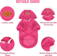 Small Dog Hoodie,Warm Winter Dog Sweater with Pocket & Leash Hole – Essentials for Dogs - Rose Pink / XXS (Back: 8",Chest: 10", Neck: 7.5") - image 4