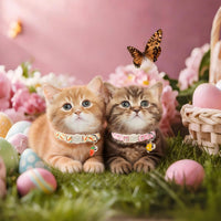 2 Pack Cute Cat Collars - Cartoon Bee Ladybug Breakaway Cat Collar with Bell & Matching Pendant - Chick&Carrot - image 2