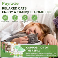 Cat Calming Diffuser with Three Timing Functions, 6-in-1 Cat Pheromones Calming Diffuser Kit, 120-Day Anxiety Relief, Stress Reduction & Relaxation for All Cats (2 Diffusers + 4 Refills)
