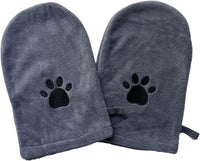 Penny & Niko Microfiber Pet Towel Mitts - Large - 2 pack / Gray