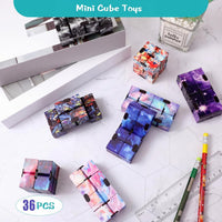 Sumind infinity cube fidget toys, 24 mini flip blocks in starry macaron colors - view 4
