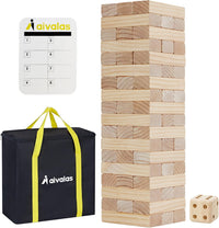 Aivalas Giant Tumble Tower 57 Blocks 4.2FT Indoor Outdoor Games - XL-Over 5 FT-60PCS