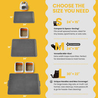 Conlun Cat Litter Trapping Mat for Small Spaces - Gray / Medium (24" x 18") - image 2