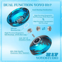 YOYOSTUDIO H17 dual purpose aluminum trick yoyo with strings, glove and case - view 8