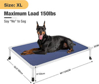 Veehoo Chew Proof Elevated Dog Bed, Cooling Raised Pet Cot - Blue / 49.0"L x 33.0"W x 9.0"Th - image 3